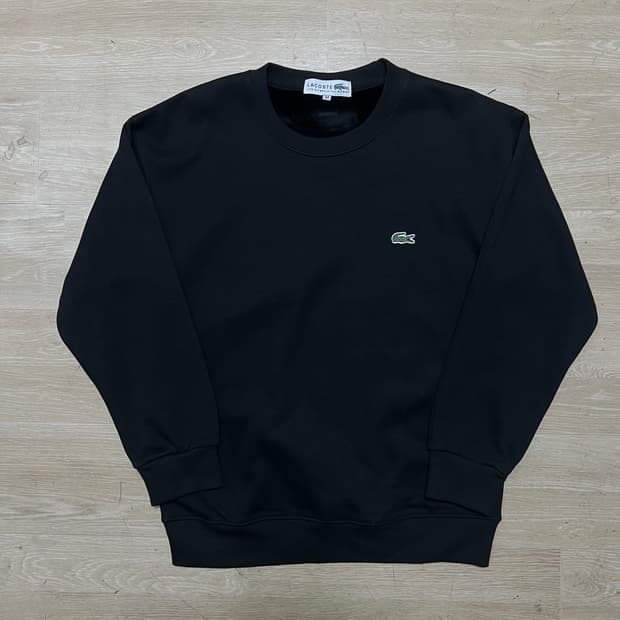 라코스테 자수로고 안감 맨투맨 크루넥 티셔츠 [블랙] M/95