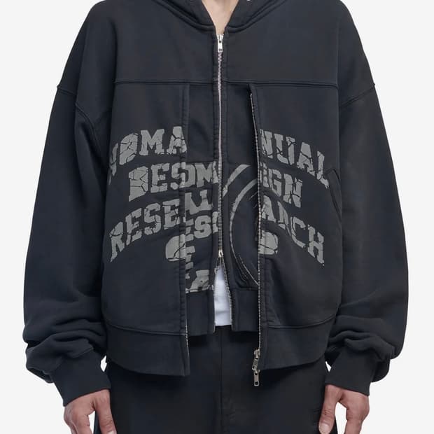 [L] 노매뉴얼 OVERDYED D.F.L 후드집업 블랙