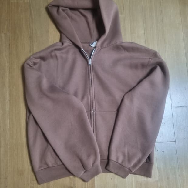 77c 클라우드 후드집업 브라운L