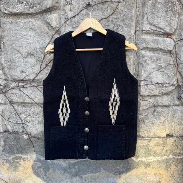 80s molina 빈티지 멕시코 러그 오르테가 치마요 베스트 조끼