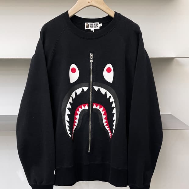 베이프 샤크 집 페이스 스웻셔츠