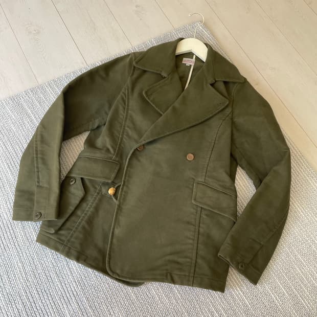 Kempel 켐펠 몰스킨 더블브레스티드 하프코트