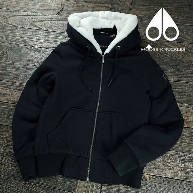 [무스너클] 버니스웨터 후드 집업 블랙 P01518