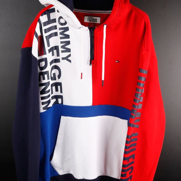 타미힐피거 블록 후디 스웨트셔츠