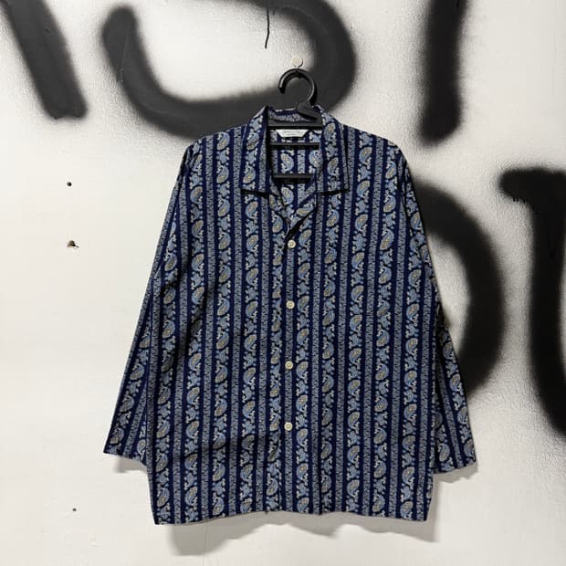 VTG 빈티지 에스닉 페이즐리 스트라이프 패턴 긴팔 셔츠