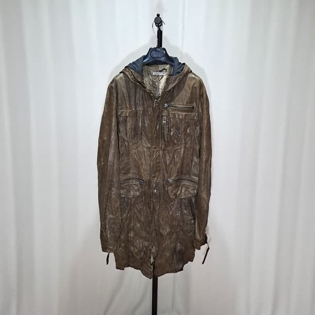 (택포) 알렉스 앤 클로에 양가죽 후드 피쉬테일 야상 L B13