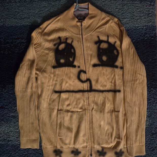 (얼룩)Field/dream 커스텀  반집업 니트자켓 xl