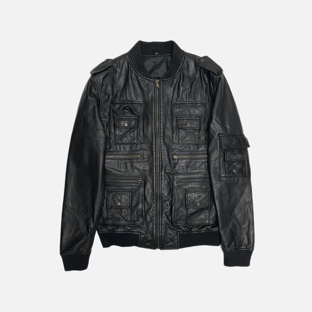 빈티지 양가죽 밀리터리 레더 봄버자켓