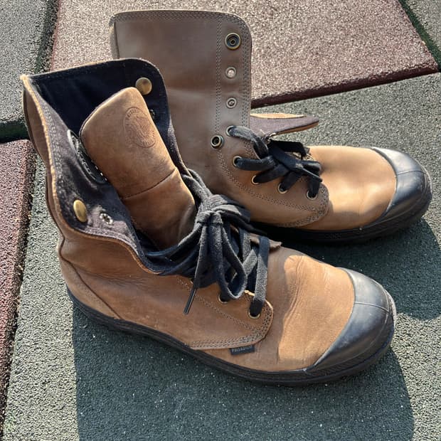 팔라디움 브라운 캔버스 부츠