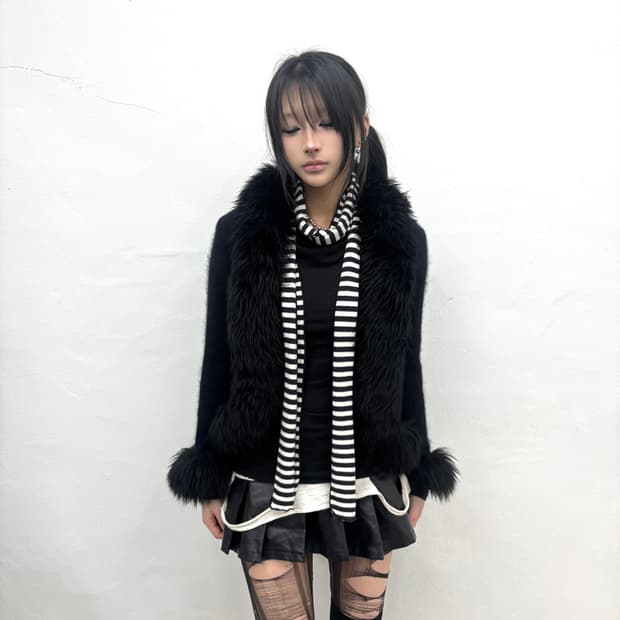 Fur cardigan 