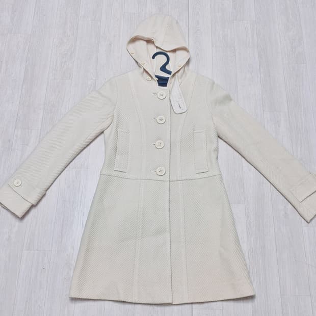 Jewel Changes 베이지 원피스형 코트 울 100% 모리걸 모리룩