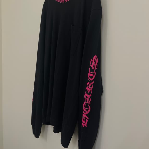 크롬하츠 넥로고 포켓 롱슬리브 블랙/핑크 L사이즈