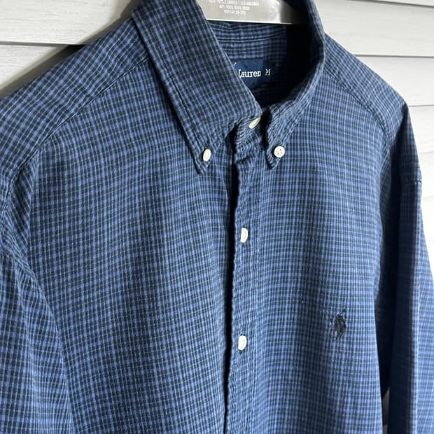 폴로 블루체크 긴팔셔츠 판매