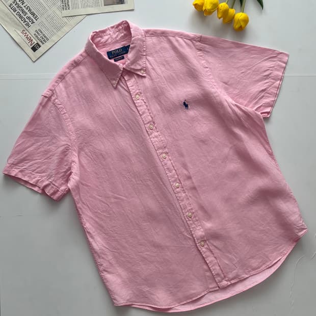 Polo 폴로랄프로렌 QR 린넨 반팔 셔츠