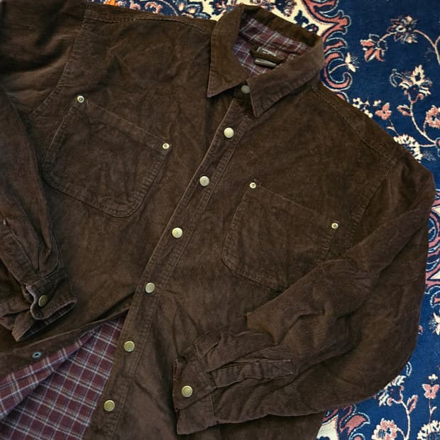 Outback Clothing 코듀로이 버튼 카라넥 자켓 L size