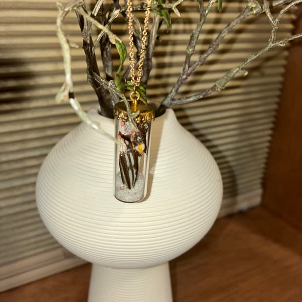 Salt glass bottle necklace