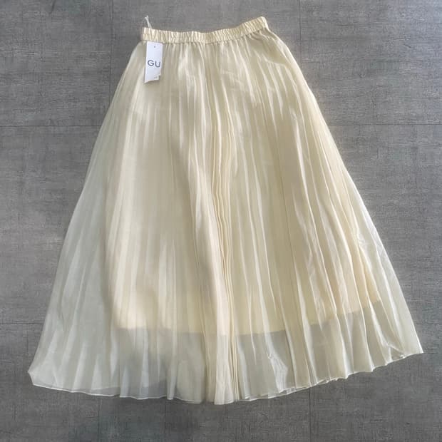 일본빈티지 Gu 하구미모리걸 달천깔페어리 공주플리츠샤 롱스커트