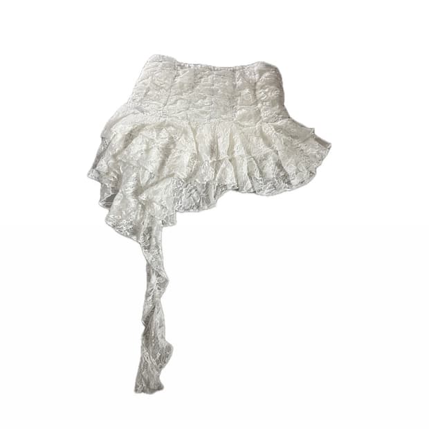 언밸런스 레이스 스커트(염색처리)