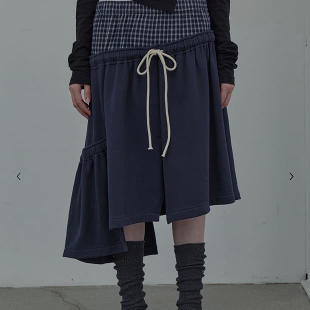 LCDC CHECKMIX JERSEY SKIRT (NAVY)
