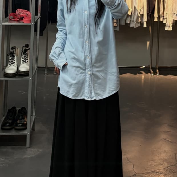 폴로랄프로렌 포니로고 메쉬 연블루 셔츠 A3699