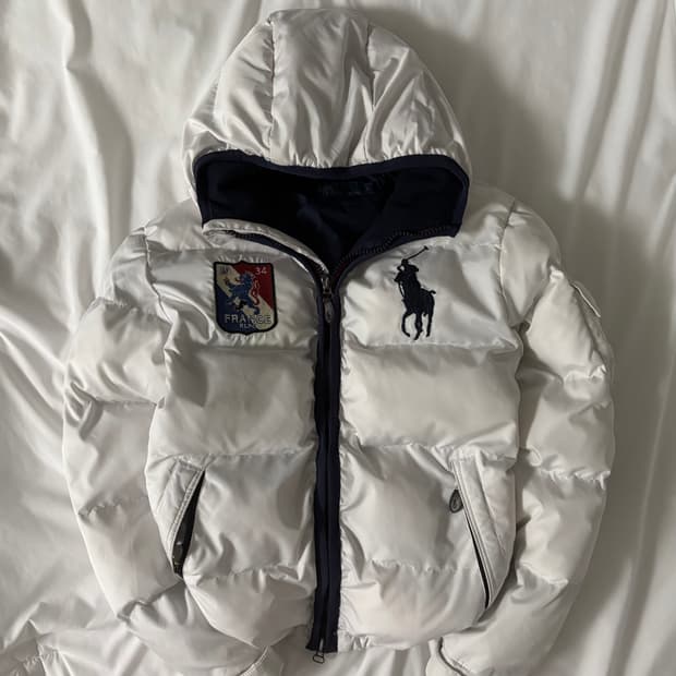 폴로 빅포니 프랑스 패딩 화이트 