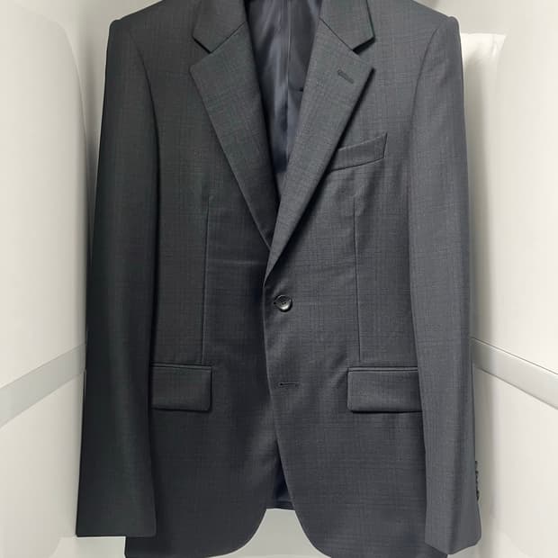 솔리드옴므 그레이 체크 블레이져 100사이즈