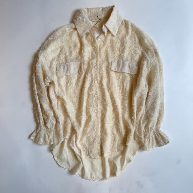 Ivory Fringe Shaggy Shirt