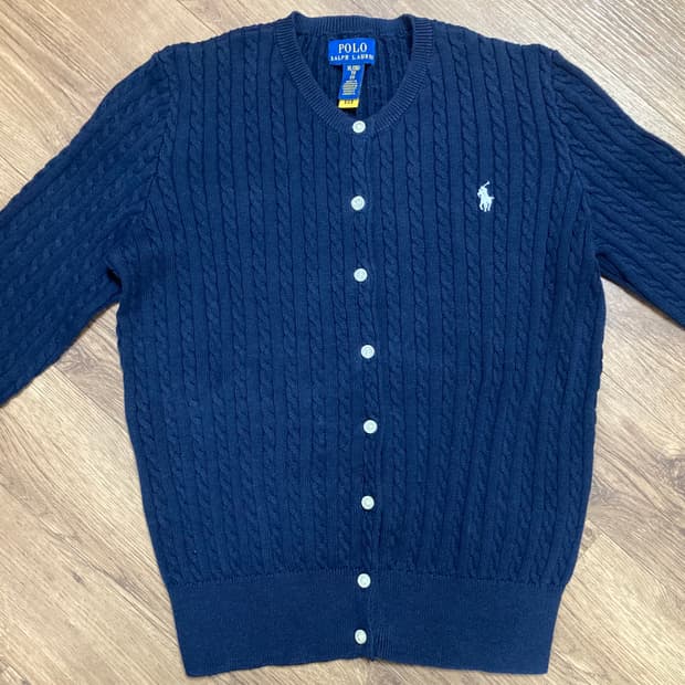 랄프로렌 폴로 걸즈가디건 xl 헌터네이비