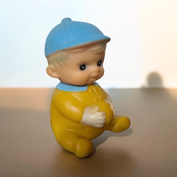 빈티지 고전 베이스볼 베이비 삑삑이 고무인형