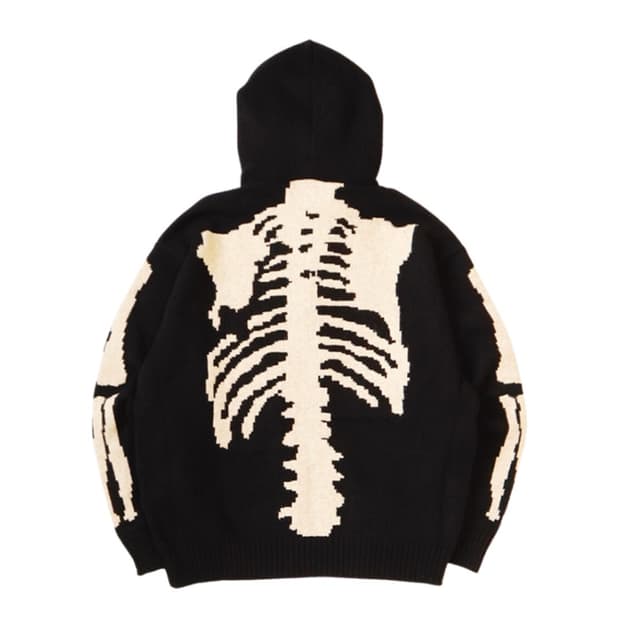 3) 캐피탈 5G 울 본 후드 니트 스웨터 블랙