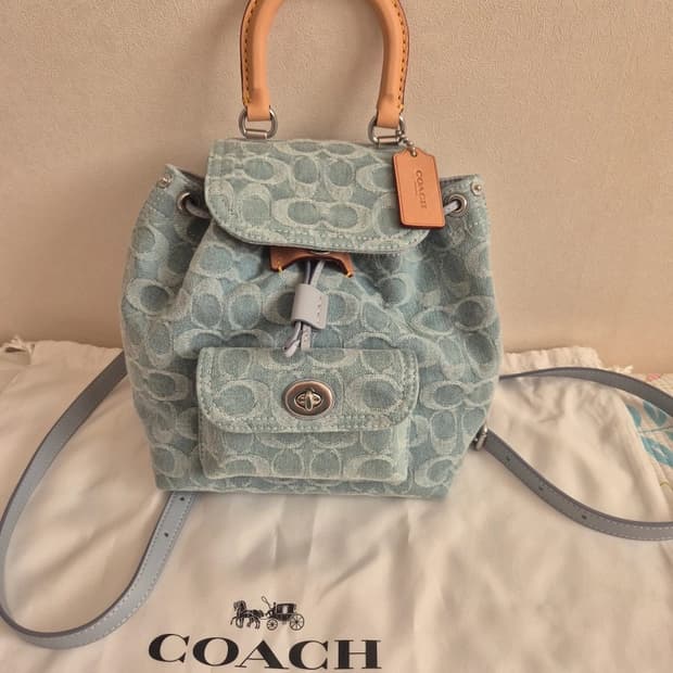 무료배송/정품) Coach 리야 데님 백팩 21 