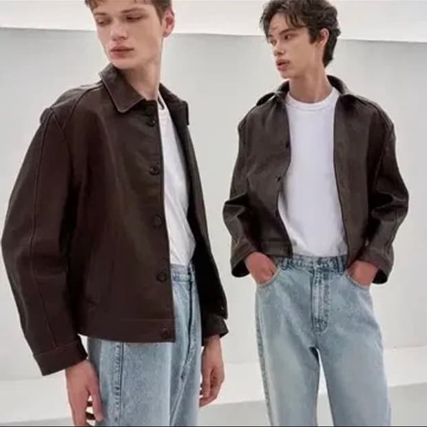 STU 레더자켓 다크브라운