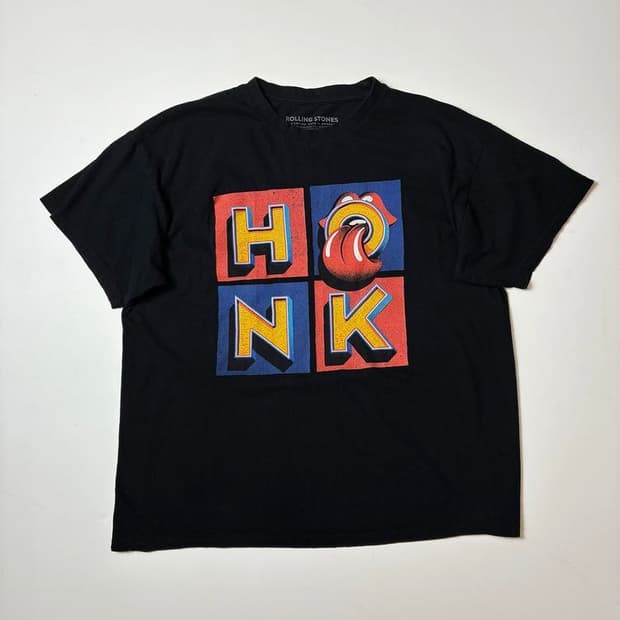 롤링 스톤즈 앨범 Honk 로고 프린트 반팔 티셔츠 PN9101