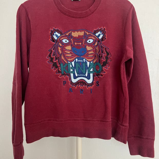 KENZO Tiger Embroidery Sweatshirt Burgun