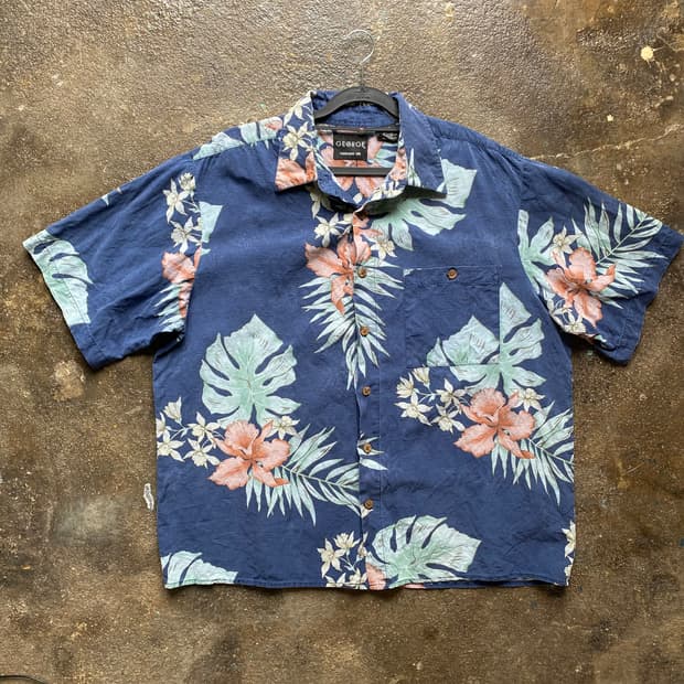 빈티지 플라워 반팔 셔츠 남방