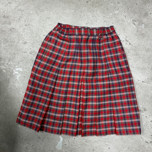 크리스찬 디올 체크 플리츠 스커트[2396]