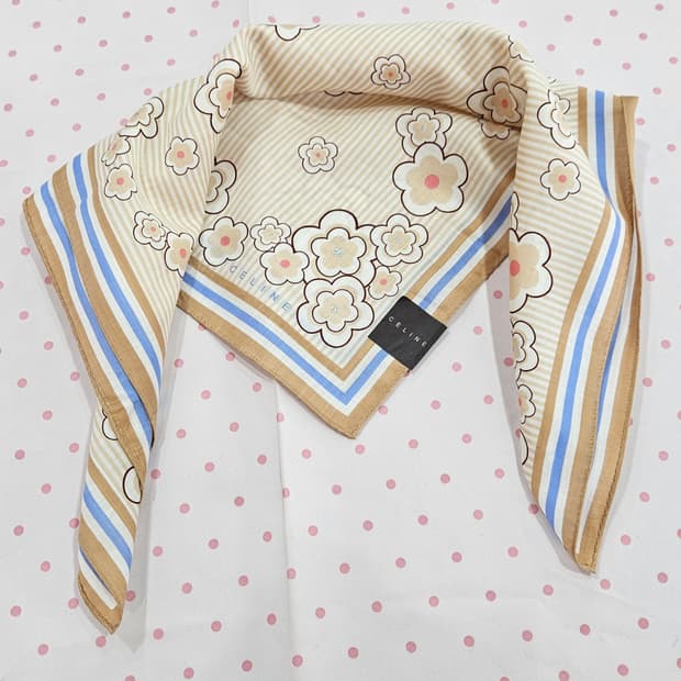 셀린느(CELINE) 플라워 스트라이프 손수건