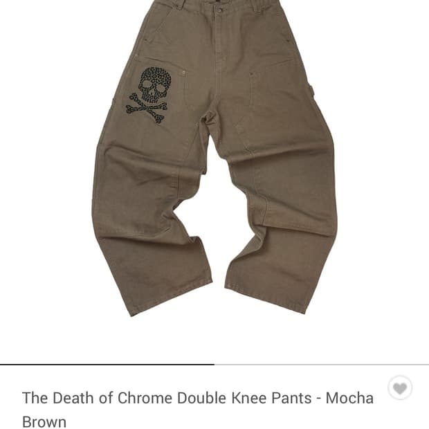 (1)아오이로 데스오브 크롬 더블니 팬츠-모카브라운