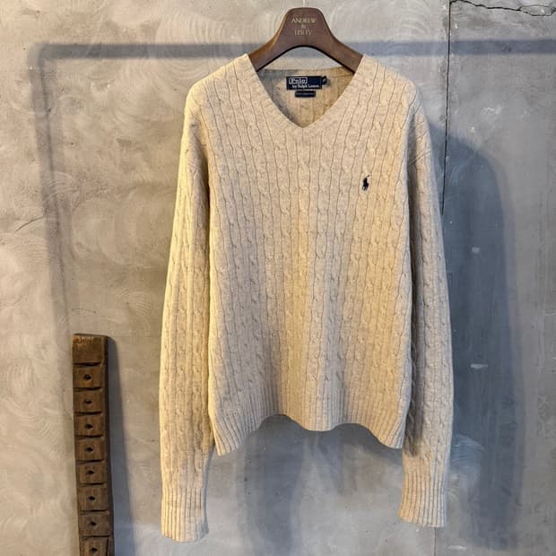 폴로 랄프로렌 램스울 케이블 니트 100