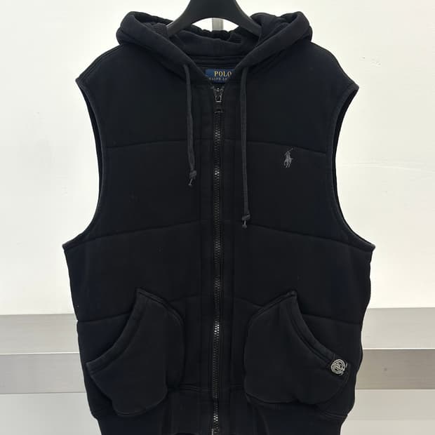 폴로 랄프로렌 블랙 코튼 패딩 베스트 