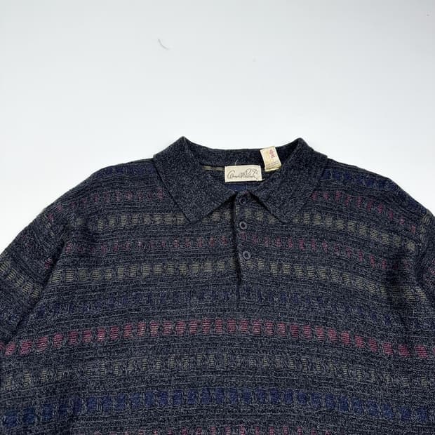 VTG 빈티지 노르딕 차콜 카라 니트 (M)