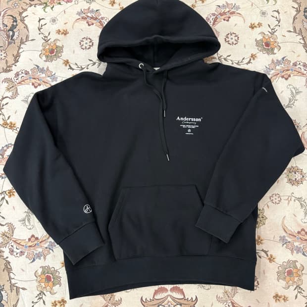 앤더슨벨 자수 빅로고 스웻후드티 