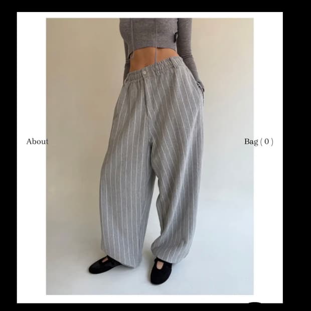 미스테리어스호텔 스트라이프 스웻 슬랙스 팬츠 스웨트 그레이