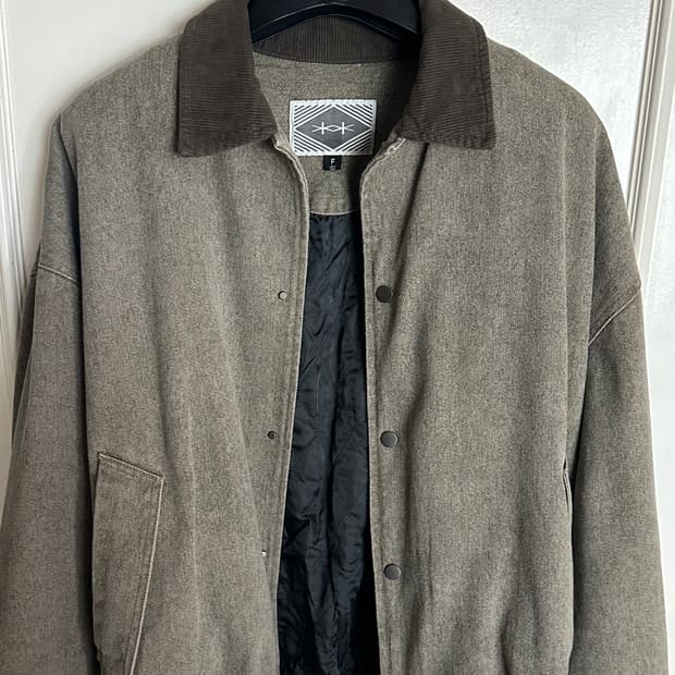 어웨이 빈티지 트러커 하프 자켓 beige brown