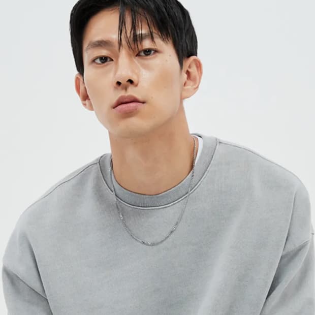 소버먼트 피그먼트 맨투맨 문 그레이 L (새상품급)