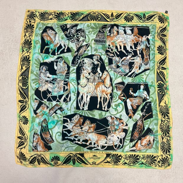 롱샴 그리스 신화 ’헤라클레스와 키크노스의 만남‘ 실크 스카프