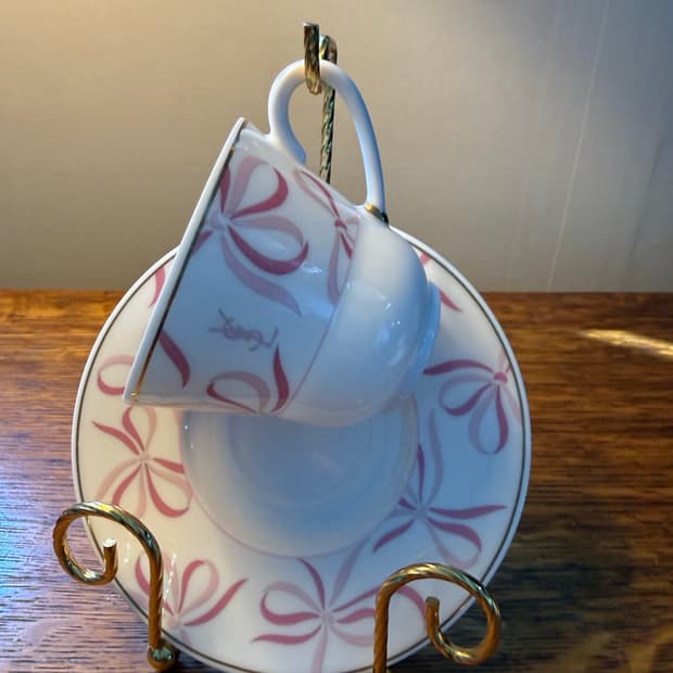 YSL 핑크 리본 찻잔세트 입생로랑 빈티지 (단종)