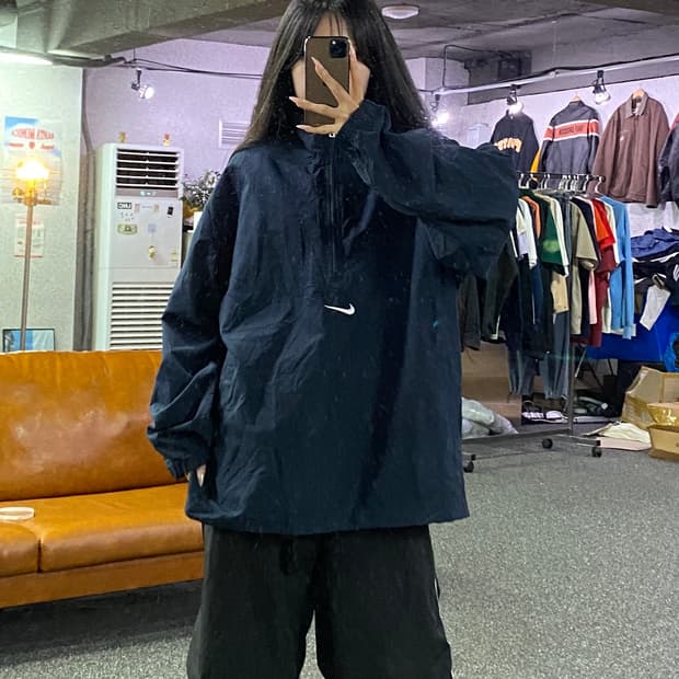 나이키 올드스쿨 반집업 아노락 자켓 B5389