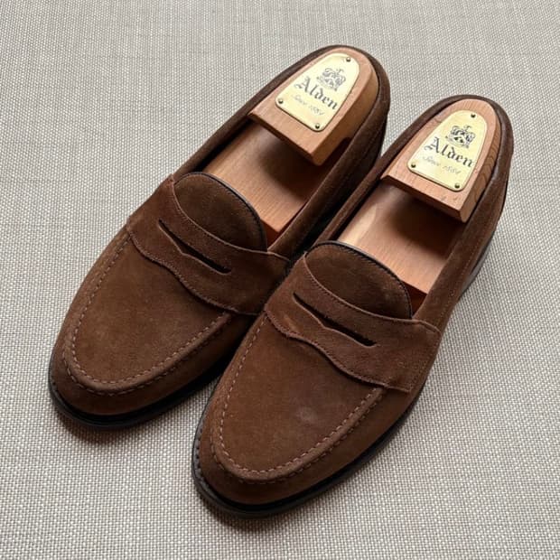 Loake 로크 Eton 스웨이드 페니로퍼 (5 1/2 F , 245)