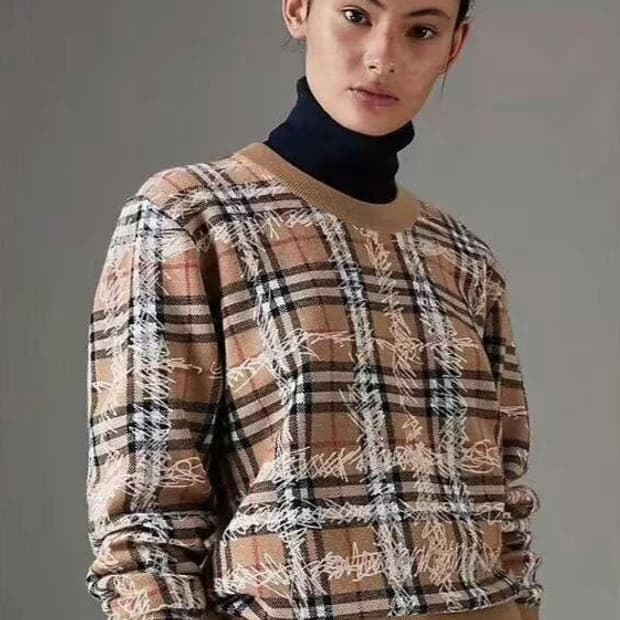 버버리 그래피티 체크 메리노 울 니트 ~44반